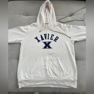 Xavier University League White Hoodie with Navy Accents sz M
